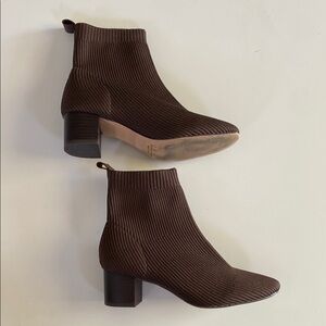 Brown Ankle Boots - sock Boots